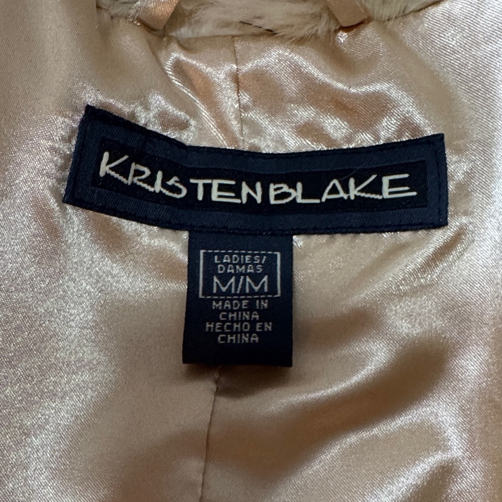 Kristen Blake Neutral Faux Fur Vest size Medium - Picture 8 of 16